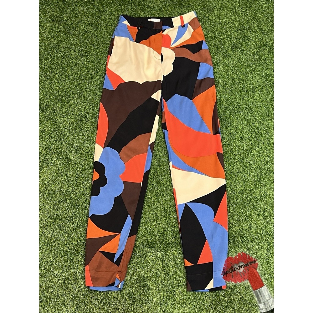 Stine Goya Daria Pants Women‎ XS Multicolor Geometric Twill Viscose Straight